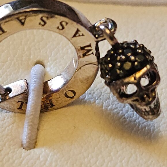 Thomas Sabo sterling silver skull earrings 925 blackened, black zirconium - Picture 9 of 16